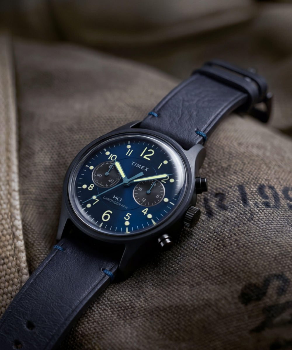 Timex MK1 Chronograph 40mm Leather Strap Watch