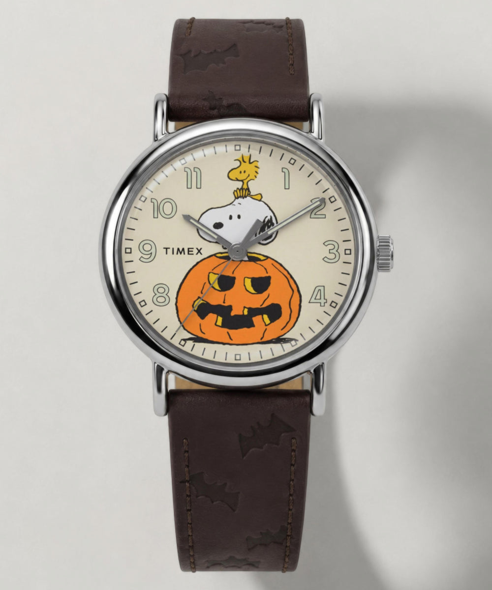 Timex Peanuts x Timex Weekender Pumpkin 40mm Leather Strap Watch