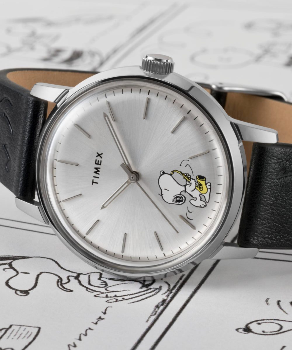 Timex Peanuts x Timex Marlin Automatic Saxophonist 40mm Leather Strap Watc