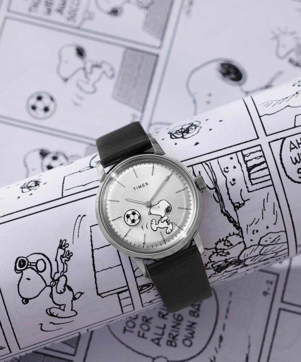 Timex Peanuts x Timex Marlin Automatic Soccer 40mm Leather Strap Watch