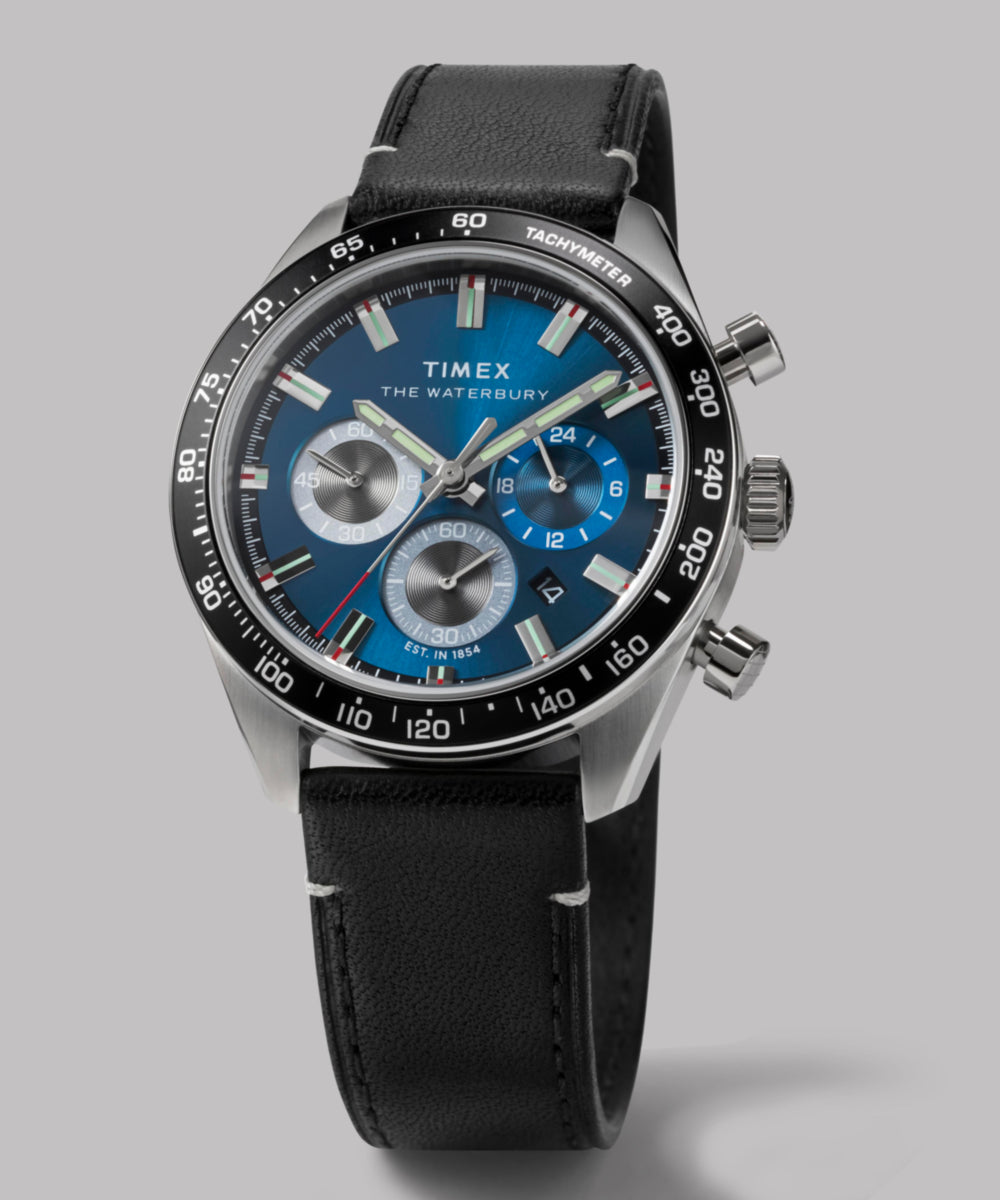 Timex Waterbury Traditional Chronograph 41mm Leather Strap Watch