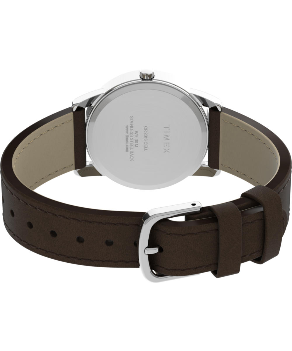Timex Easy Reader Day Date 35mm Leather Strap Watch