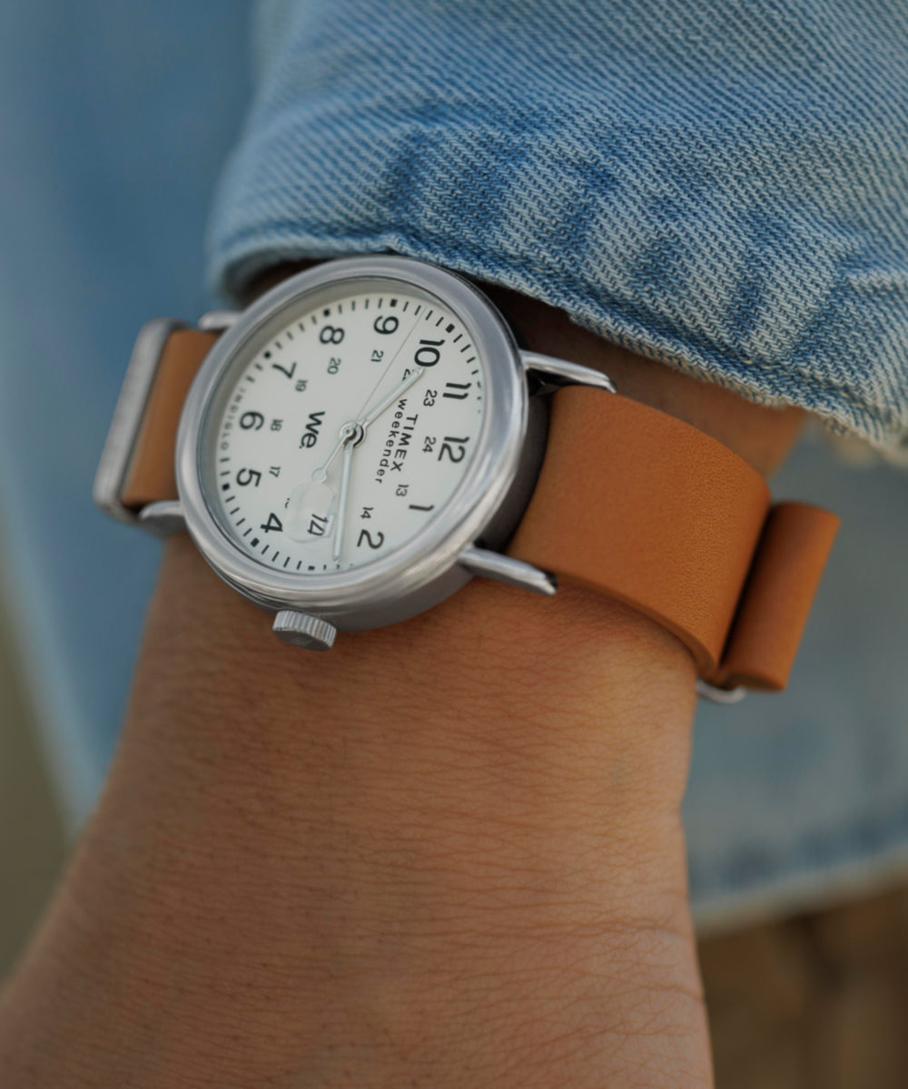 Timex Weekender 37mm Leather Strap Watch