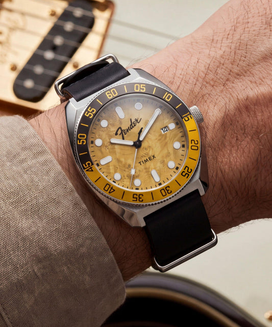 Timex Fender x Timex Automatic 41mm Leather Strap Watch