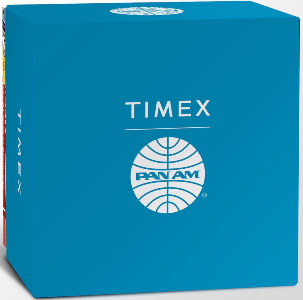 Timex Pan Am x Timex Day-Date 42mm Leather Strap Watch