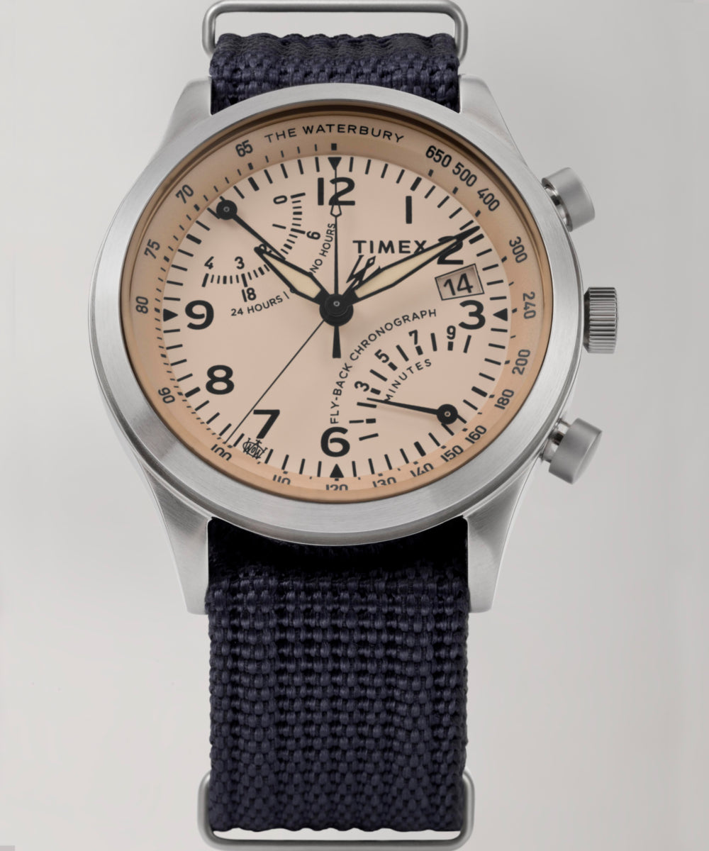 Timex Waterbury Traditional Fly-Back Chronograph 43mm Fabric Strap Watch