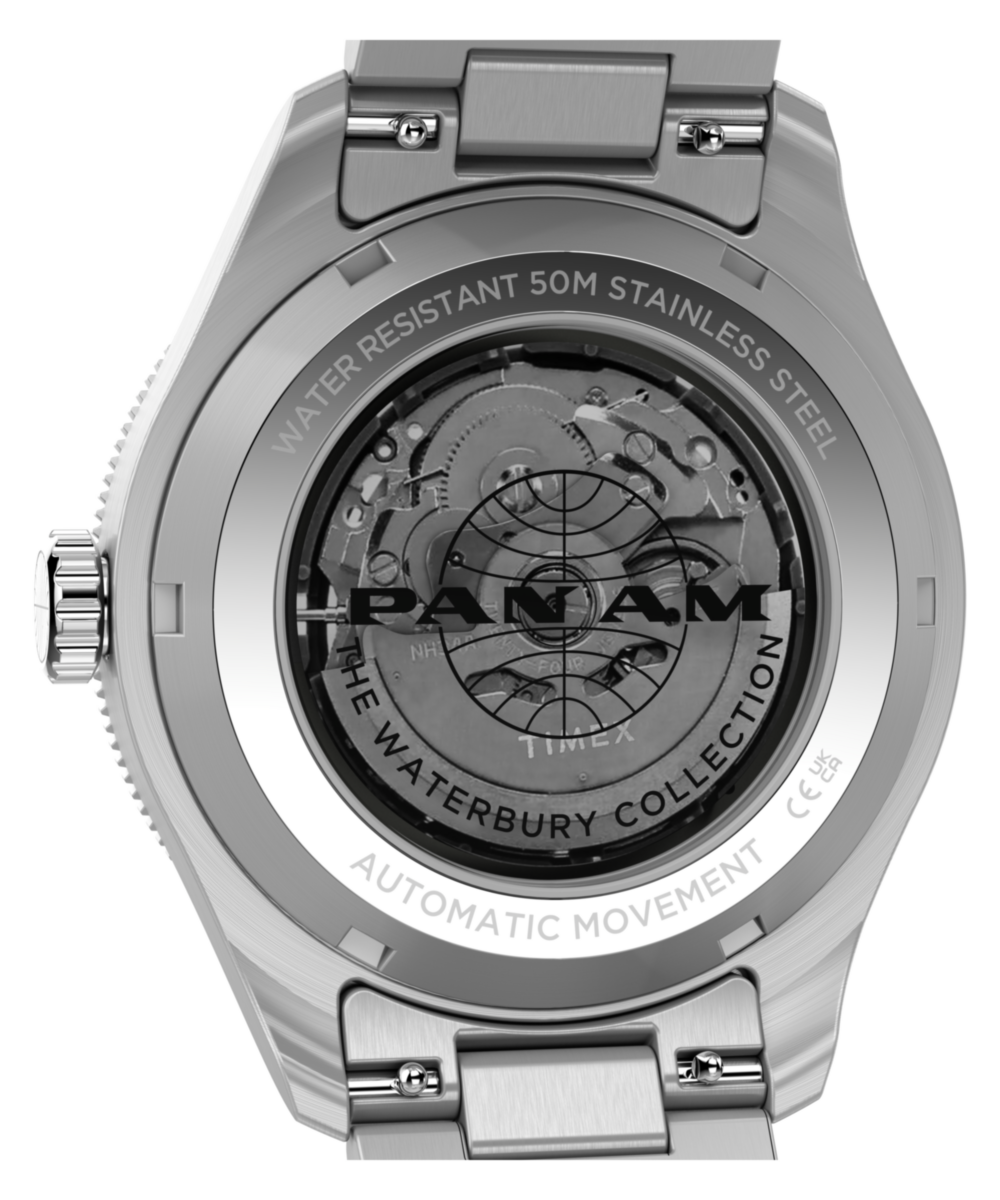 Timex Pan Am x Timex Waterbury Automatic GMT 41.5mm Stainless Steel Bracel