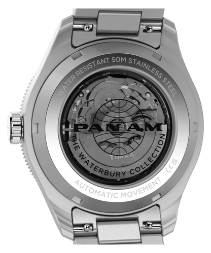 Timex Pan Am x Timex Waterbury Automatic GMT 41.5mm Stainless Steel Bracel