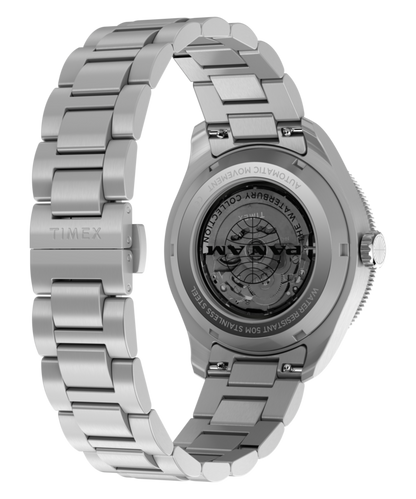 Timex Pan Am x Timex Waterbury Automatic GMT 41.5mm Stainless Steel Bracel