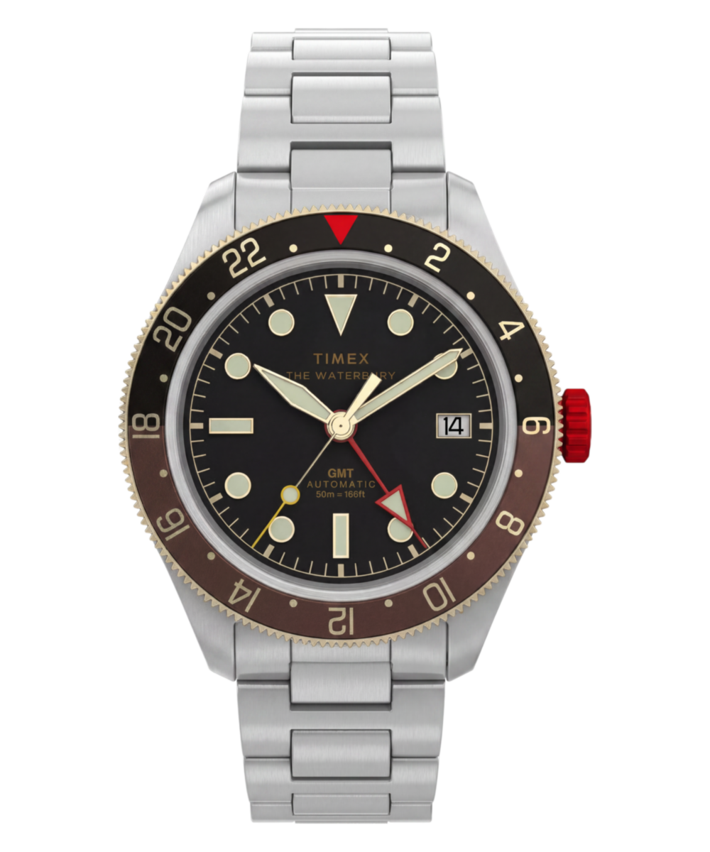 Timex Waterbury Heritage Automatic GMT 41.5mm Stainless Steel Bracelet Watch