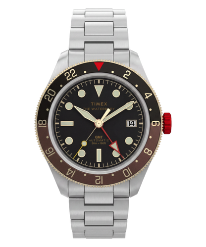 Timex Waterbury Heritage Automatic GMT 41.5mm Stainless Steel Bracelet Watch