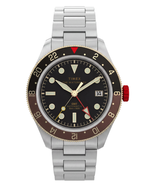 Timex Waterbury Heritage Automatic GMT 41.5mm Stainless Steel Bracelet Watch