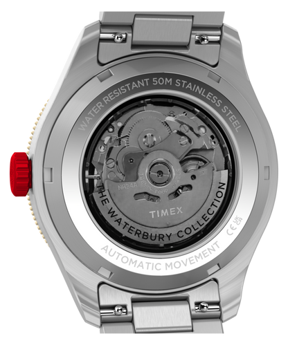 Timex Waterbury Heritage Automatic GMT 41.5mm Stainless Steel Bracelet Watch