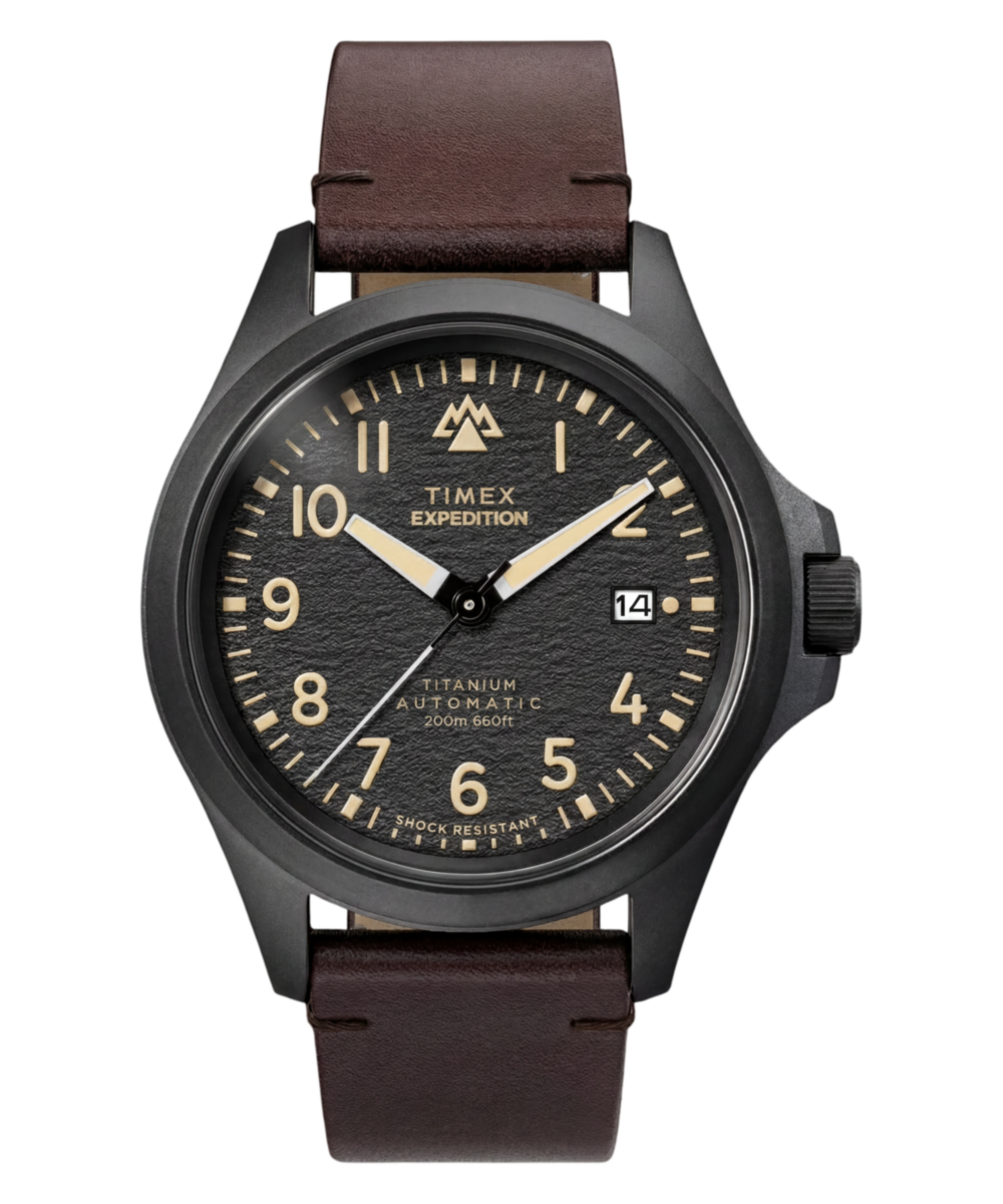 Timex Expedition Field Post Titanium Automatic 41mm Leather Strap Watch