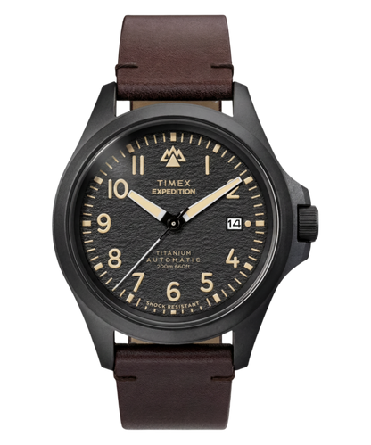 Timex Expedition Field Post Titanium Automatic 41mm Leather Strap Watch