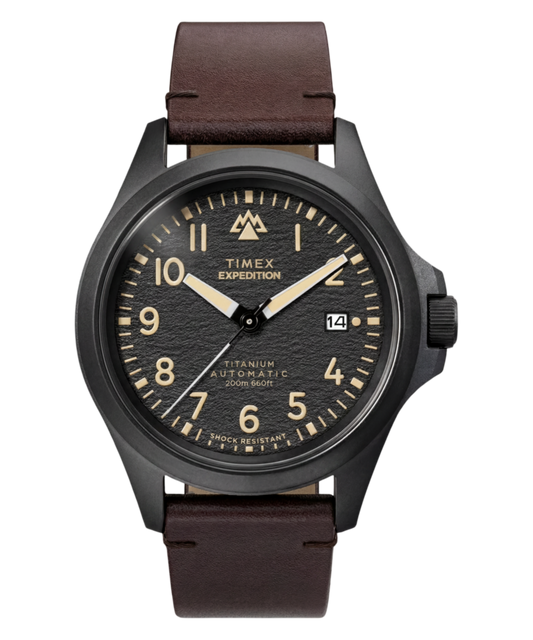 Timex Expedition Field Post Titanium Automatic 41mm Leather Strap Watch