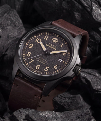 Timex Expedition Field Post Titanium Automatic 41mm Leather Strap Watch
