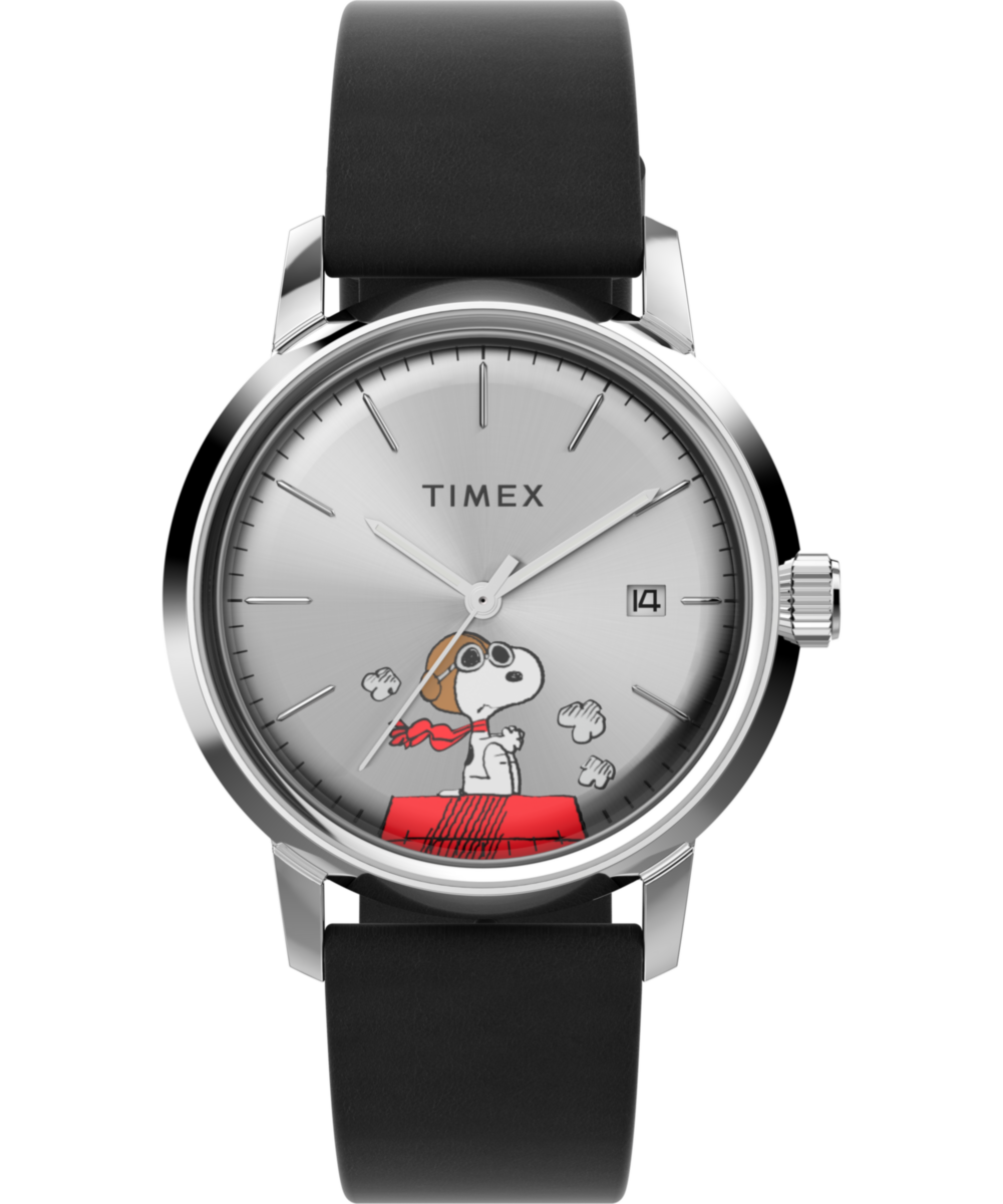 Timex Peanuts x Timex Marlin Automatic Snoopy Flying Ace 40mm Leather Stra