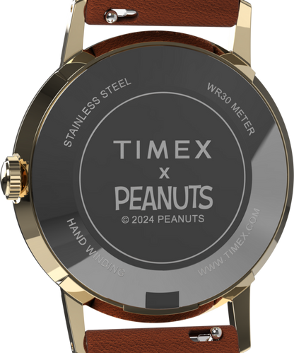 Timex Peanuts x Timex Marlin Hand-Wound Snoopy Tennis 34mm Leather Strap W