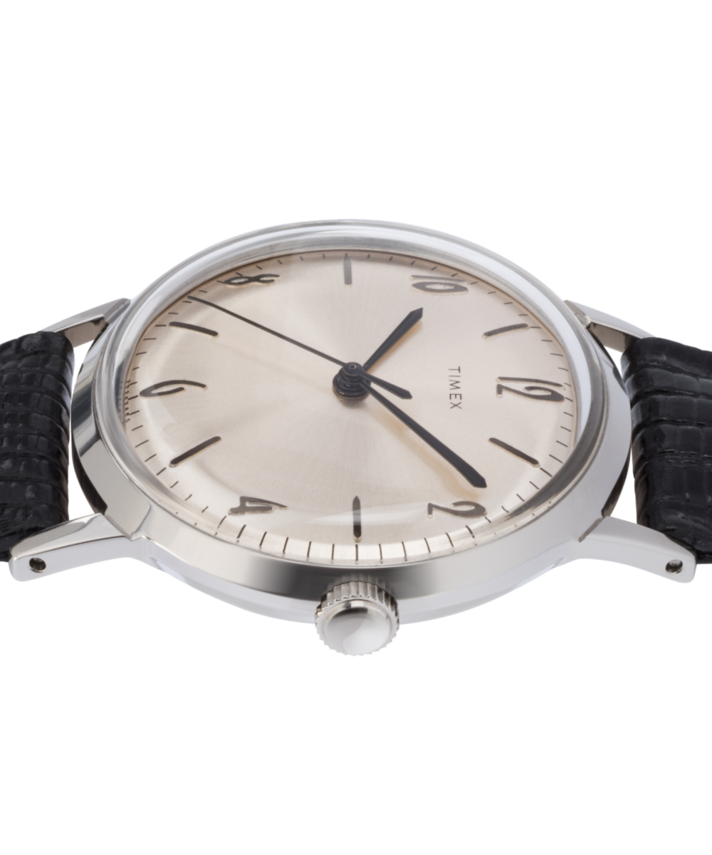 Timex Marlin 1965 Reissue Hand-Wound 34mm Leather Strap Watch