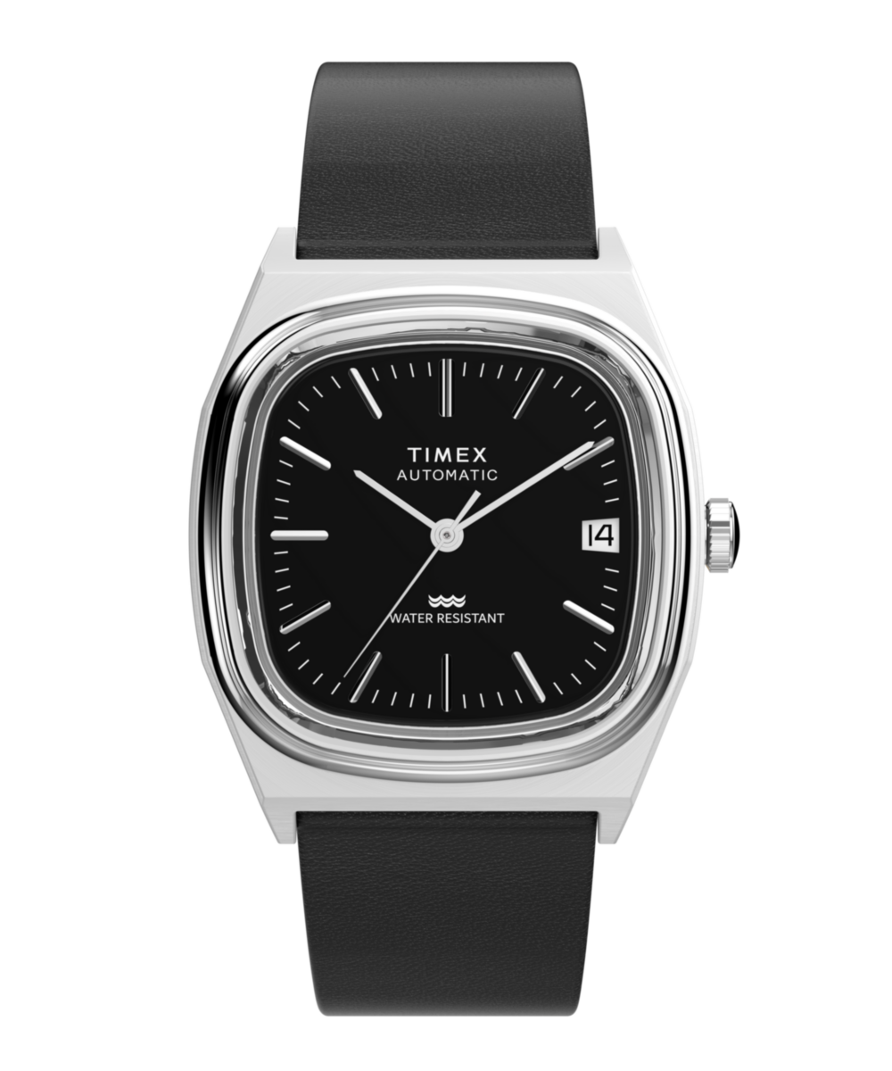 Timex Timex Automatic 1983 E Line 34mm Leather Strap Watch