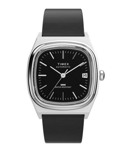Timex Timex Automatic 1983 E Line 34mm Leather Strap Watch
