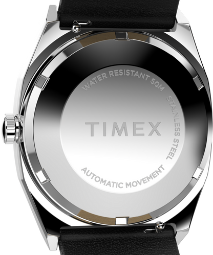 Timex Timex Automatic 1983 E Line 34mm Leather Strap Watch