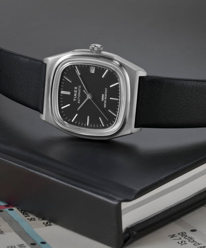 Timex Timex Automatic 1983 E Line 34mm Leather Strap Watch