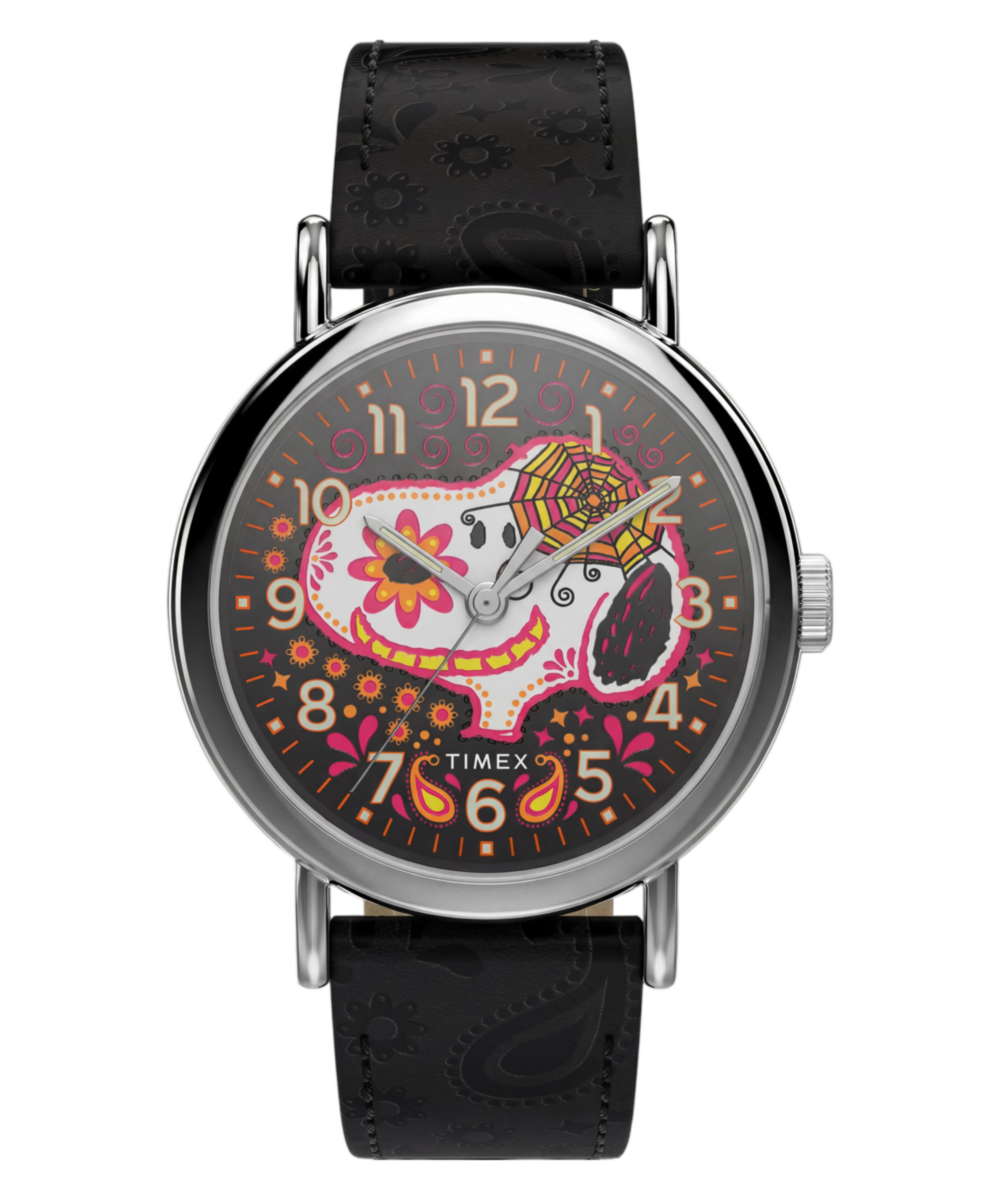 Timex Peanuts x Timex Weekender Day of the Dead 40mm Leather Strap Watch
