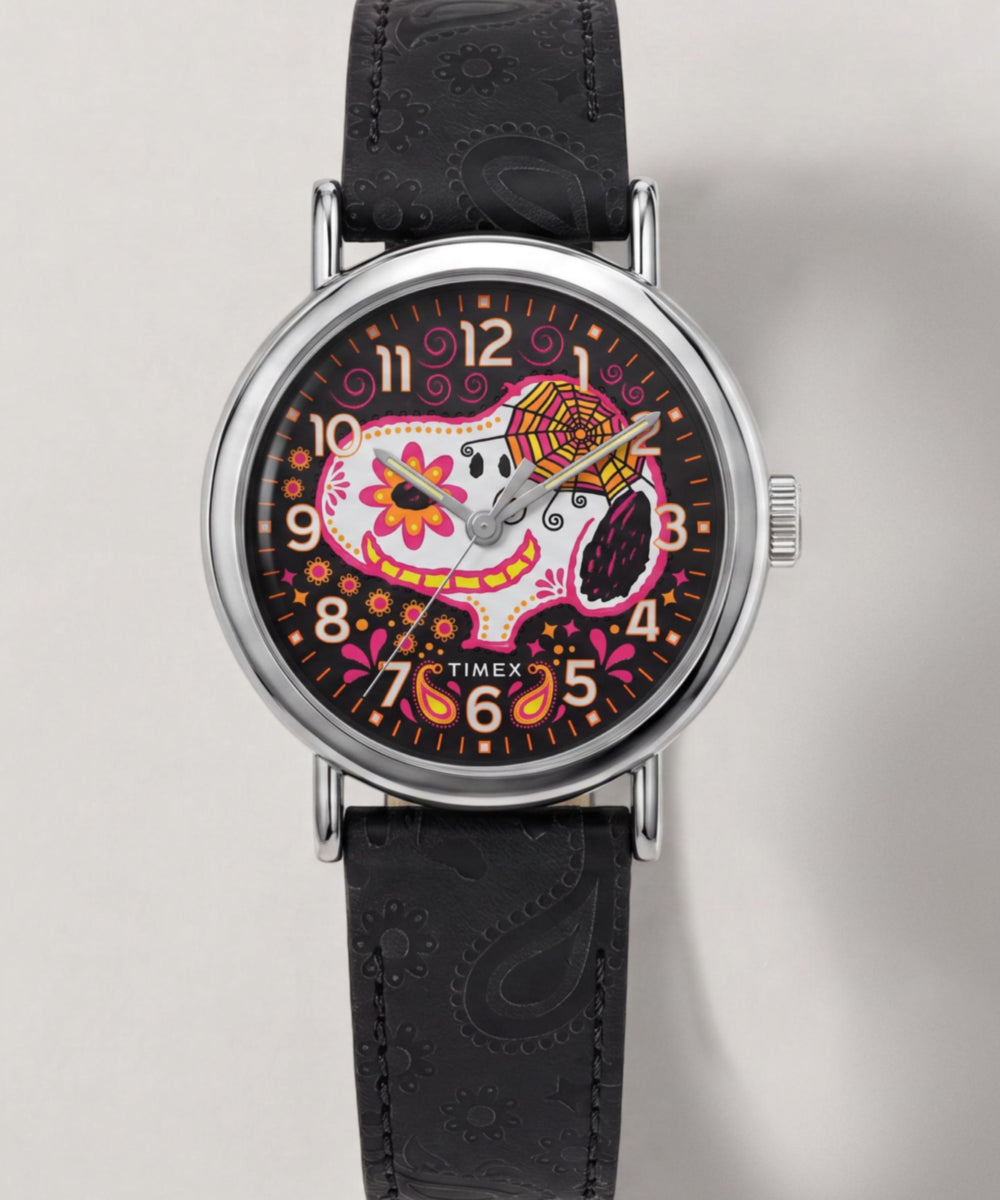 Timex Peanuts x Timex Weekender Day of the Dead 40mm Leather Strap Watch