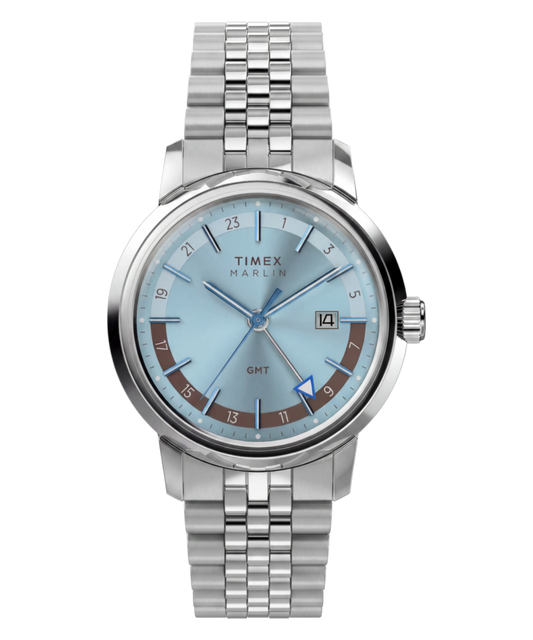 Timex Marlin Quartz GMT 40mm Stainless Steel Bracelet Watch