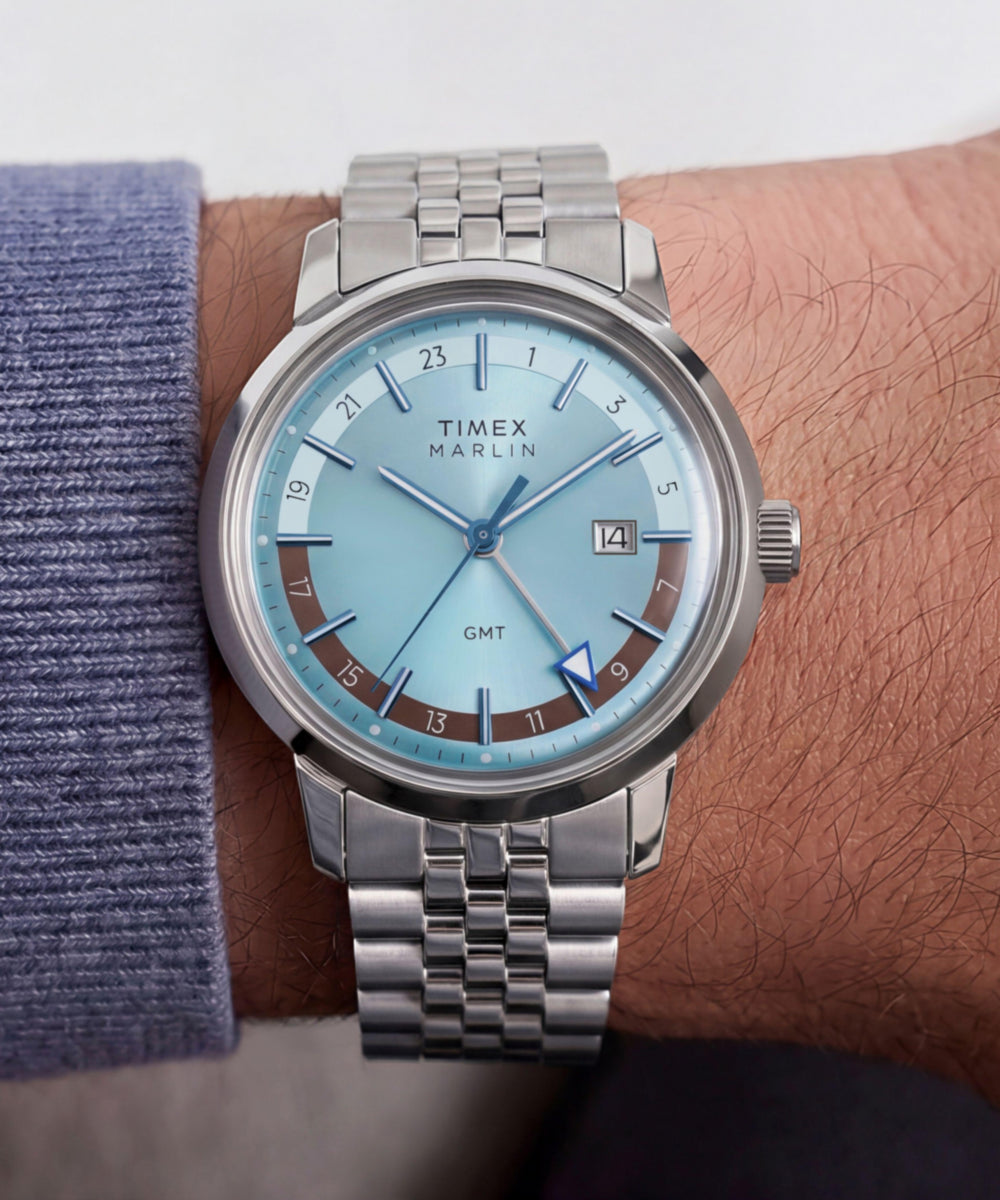 Timex Marlin Quartz GMT 40mm Stainless Steel Bracelet Watch