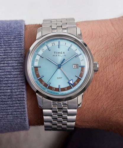 Timex Marlin Quartz GMT 40mm Stainless Steel Bracelet Watch