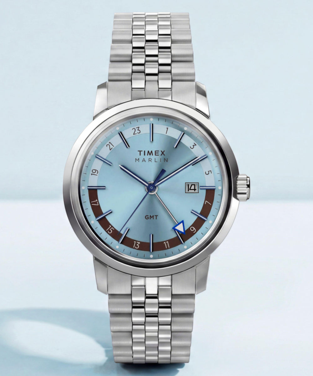 Timex Marlin Quartz GMT 40mm Stainless Steel Bracelet Watch