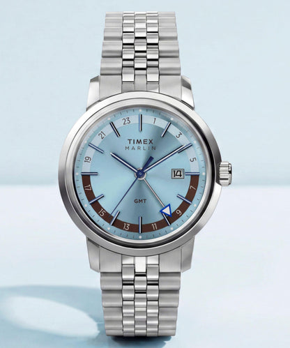 Timex Marlin Quartz GMT 40mm Stainless Steel Bracelet Watch