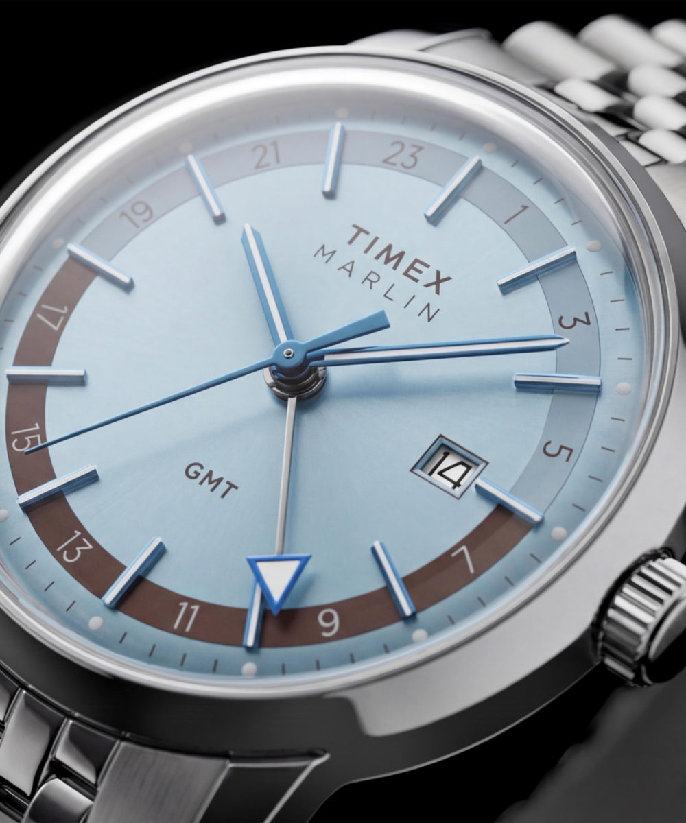 Timex Marlin Quartz GMT 40mm Stainless Steel Bracelet Watch