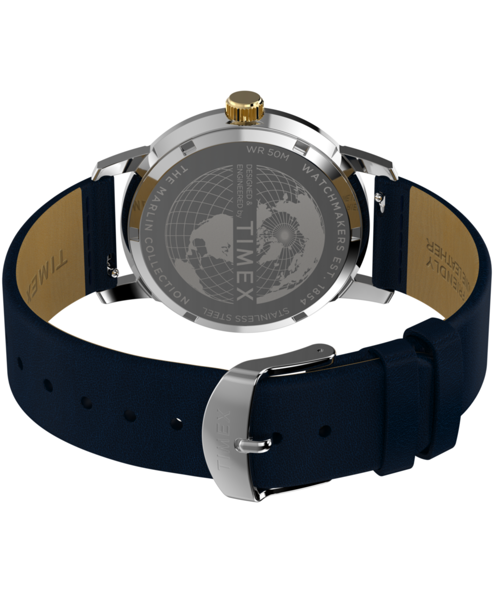 Timex Marlin Quartz GMT 40mm Leather Strap Watch