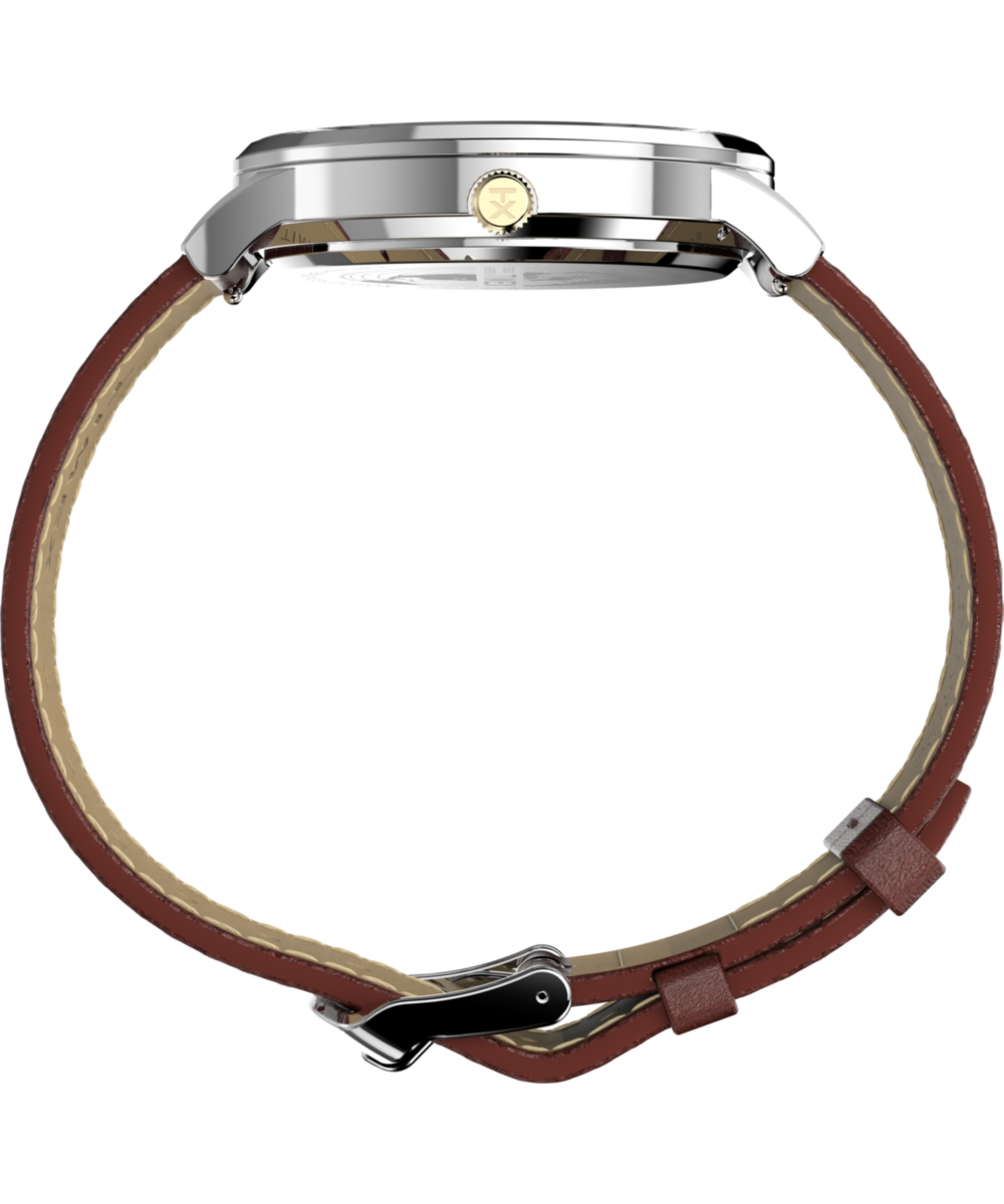 Timex Waterbury Classic Moon Phase 40mm Leather Strap Watch