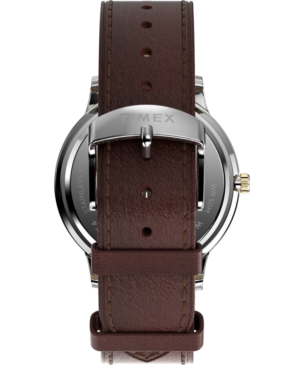Timex Waterbury Classic Moon Phase 40mm Leather Strap Watch