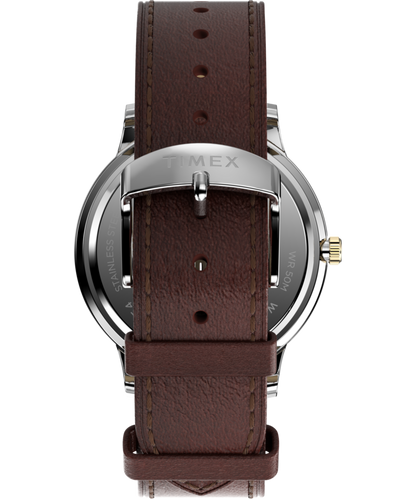 Timex Waterbury Classic Moon Phase 40mm Leather Strap Watch