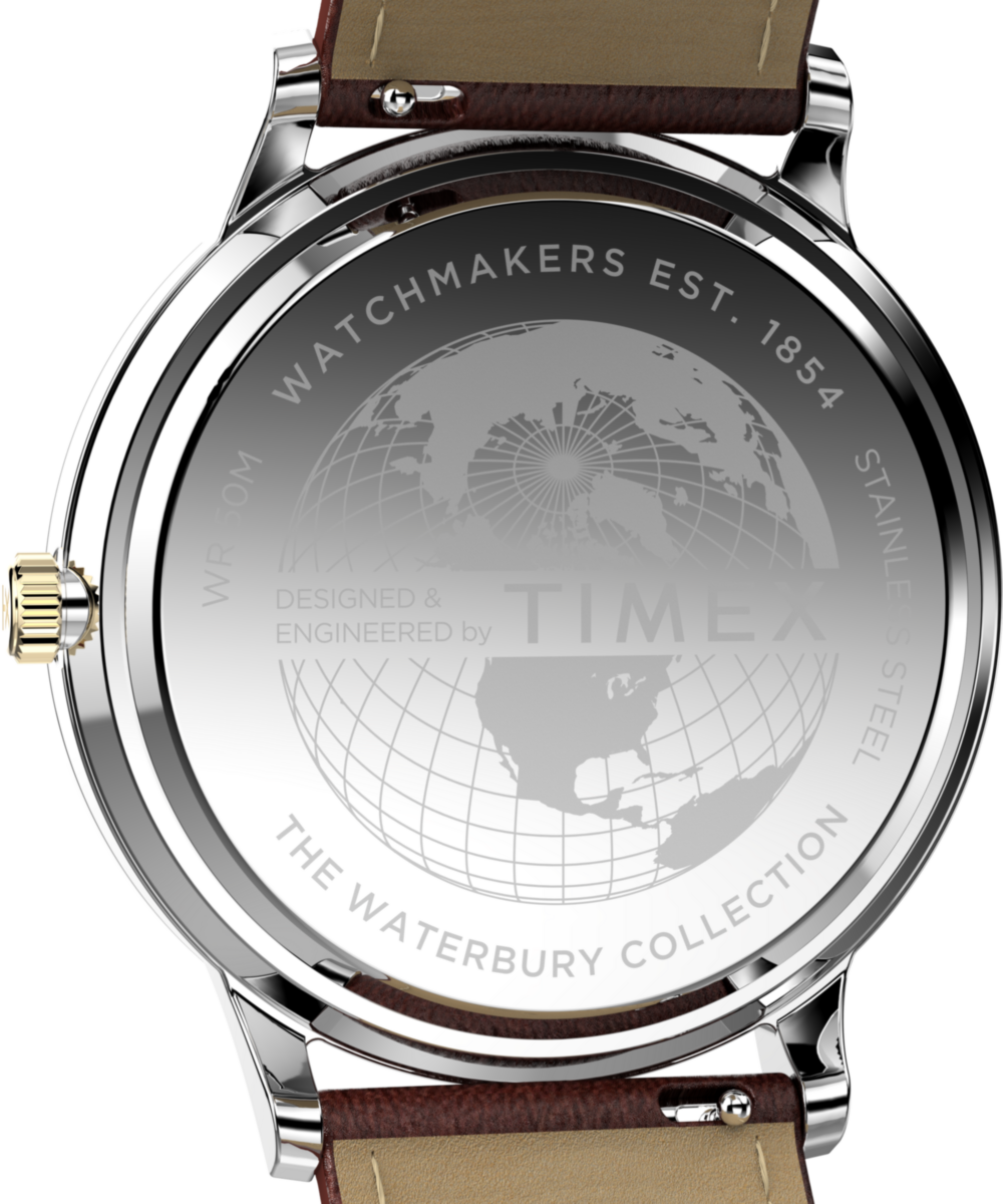 Timex Waterbury Classic Moon Phase 40mm Leather Strap Watch