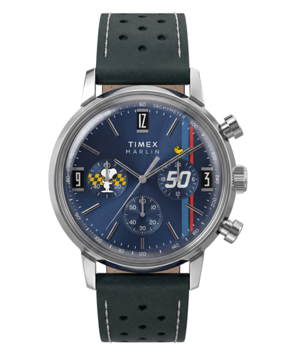 Timex Peanuts x Timex Marlin Chronograph 40mm Leather Strap Watch