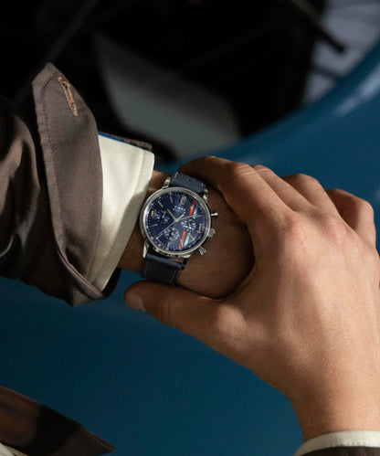 Timex Marlin Chronograph Tachymeter 40mm Leather Strap Watch