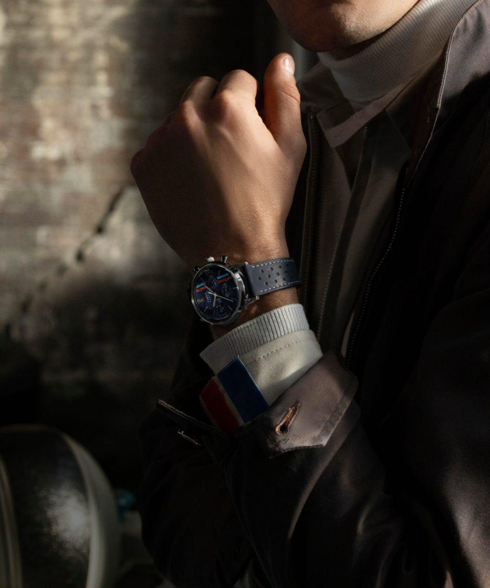 Timex Marlin Chronograph Tachymeter 40mm Leather Strap Watch