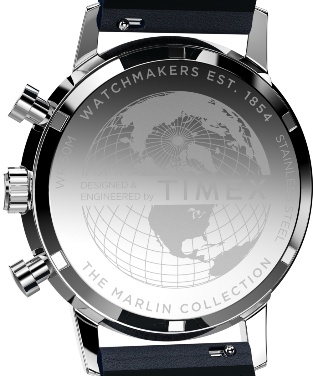 Timex Marlin Chronograph Tachymeter 40mm Leather Strap Watch