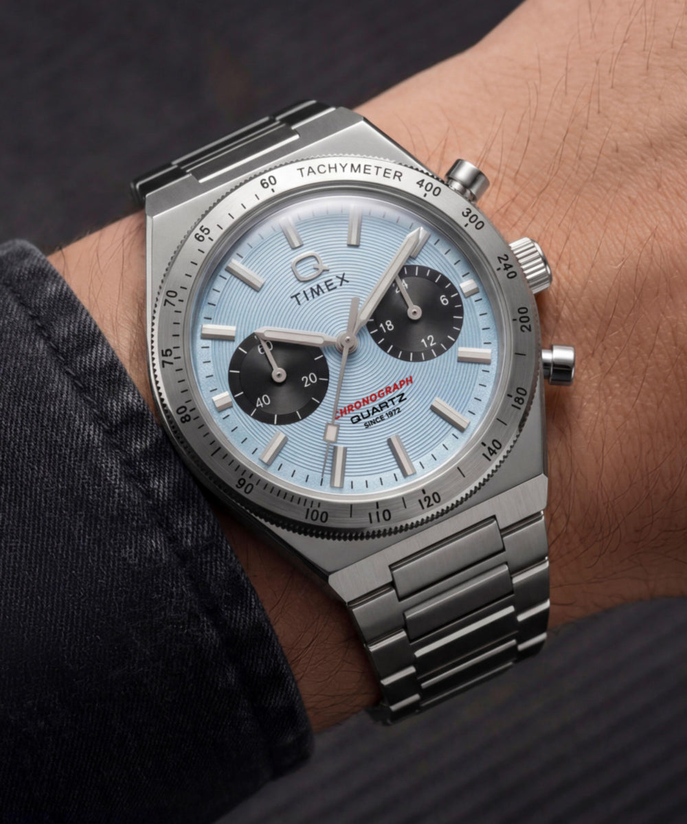Timex Q Timex Continental Chronograph 36mm Stainless Steel Bracelet Watch