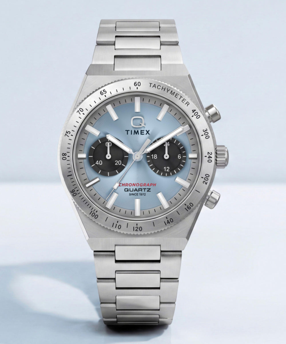 Timex Q Timex Continental Chronograph 36mm Stainless Steel Bracelet Watch
