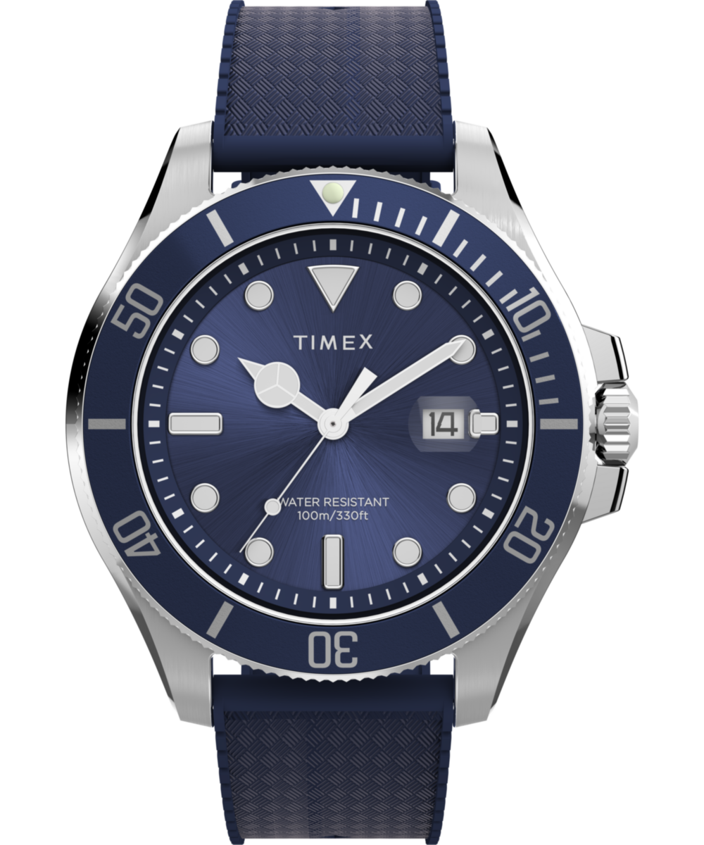 Timex Harborside Coast 44mm Synthetic Rubber Strap Watch