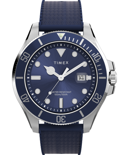 Timex Harborside Coast 44mm Synthetic Rubber Strap Watch