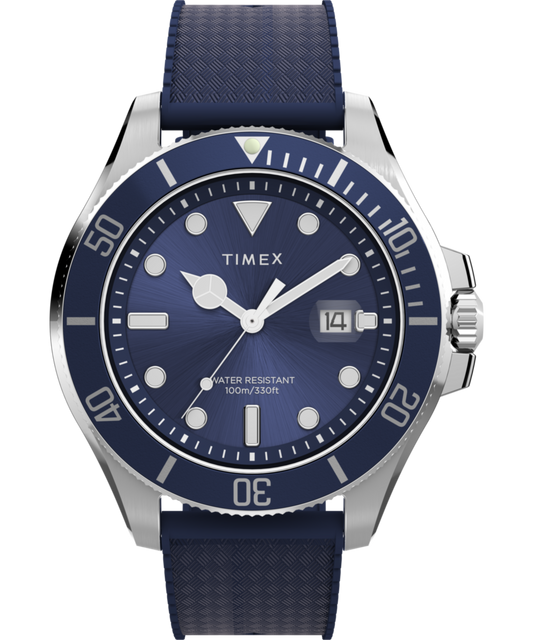 Timex Harborside Coast 44mm Synthetic Rubber Strap Watch